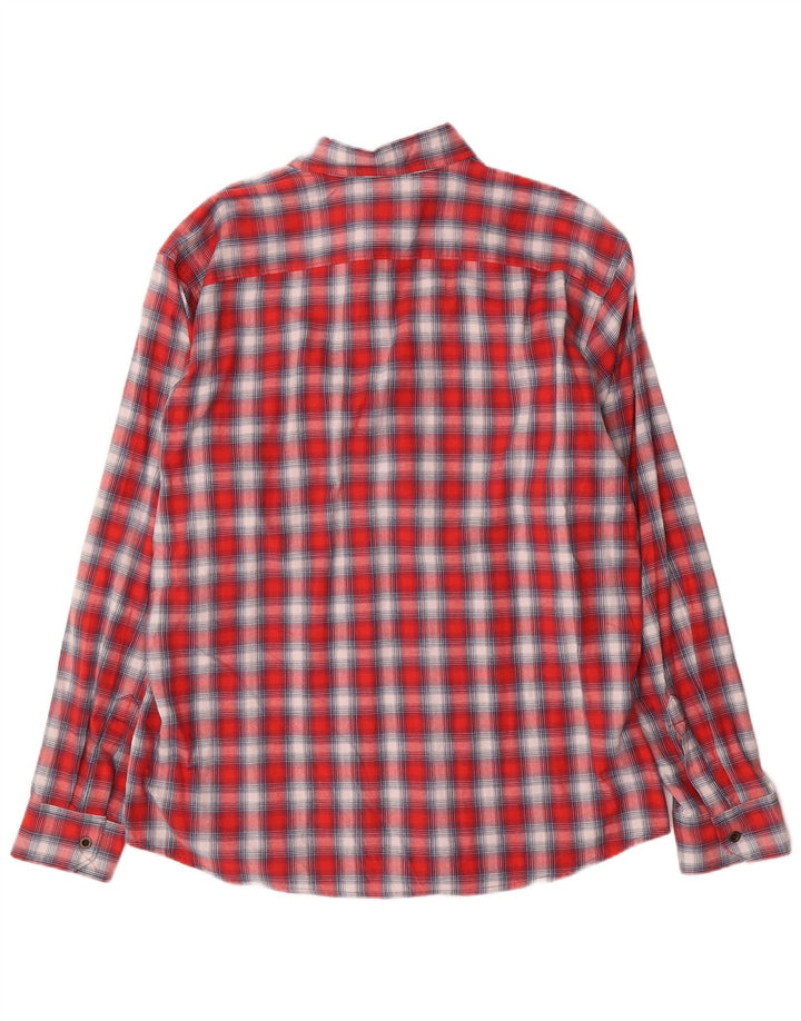 Cămașă Western Flannel Wrangler pentru bărbați, XL, bumbac cu carouri roșii