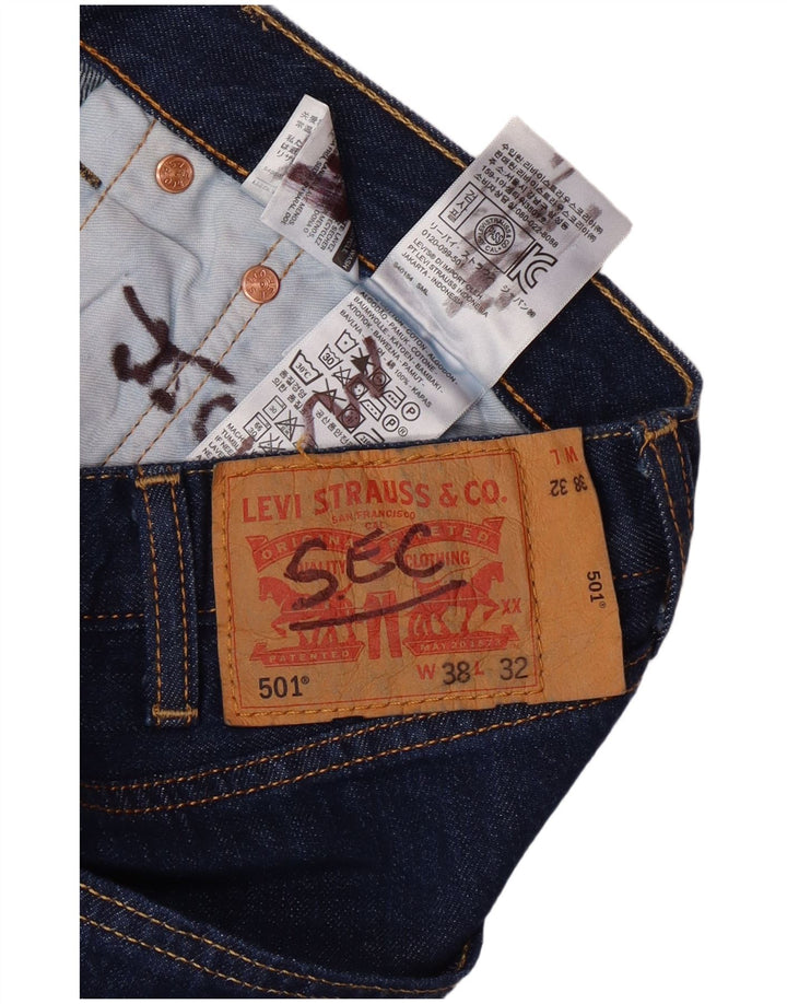 Blugi drepti pentru bărbați LEVI'S 501 W38 L27 Bumbac albastru