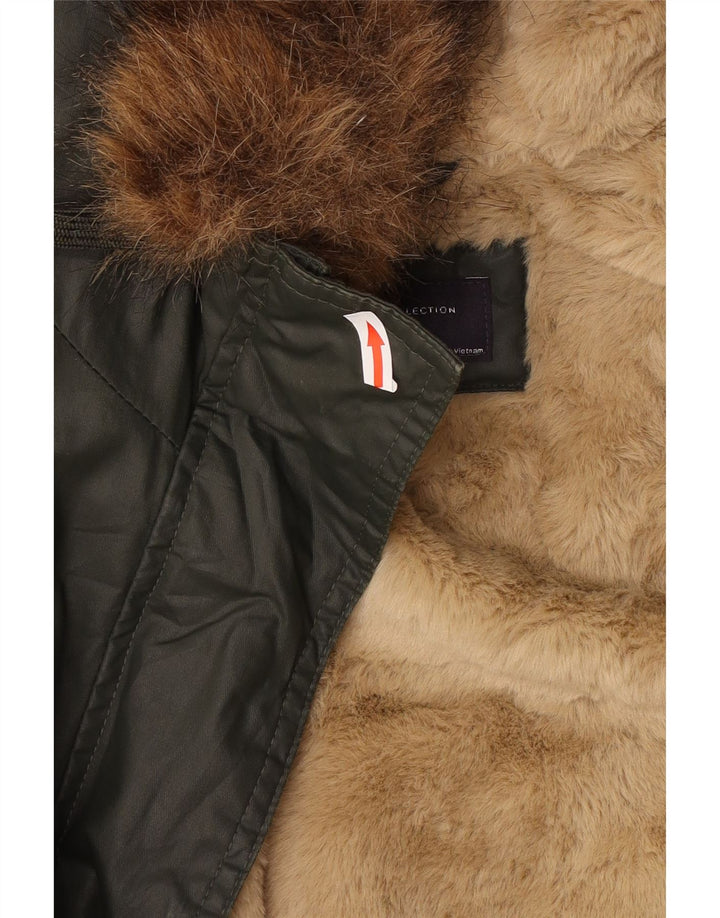 Jachetă ceară cu glugă supradimensionată pentru femei Marks & Spencer UK 8 Small Khaki