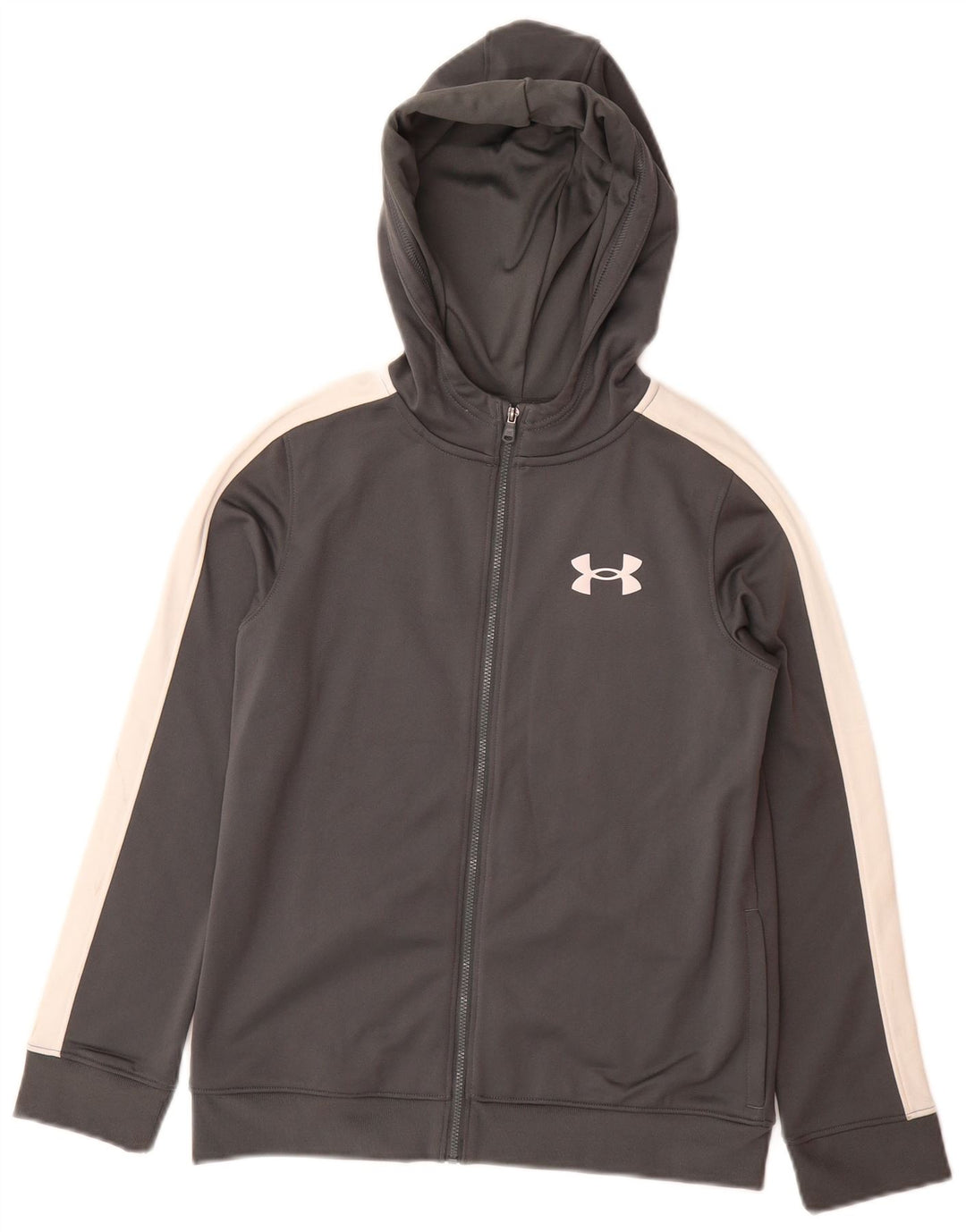Pulover cu glugă cu fermoar pentru băieți UNDER ARMOUR 9-10 ani, gri mediu, bloc de culoare
