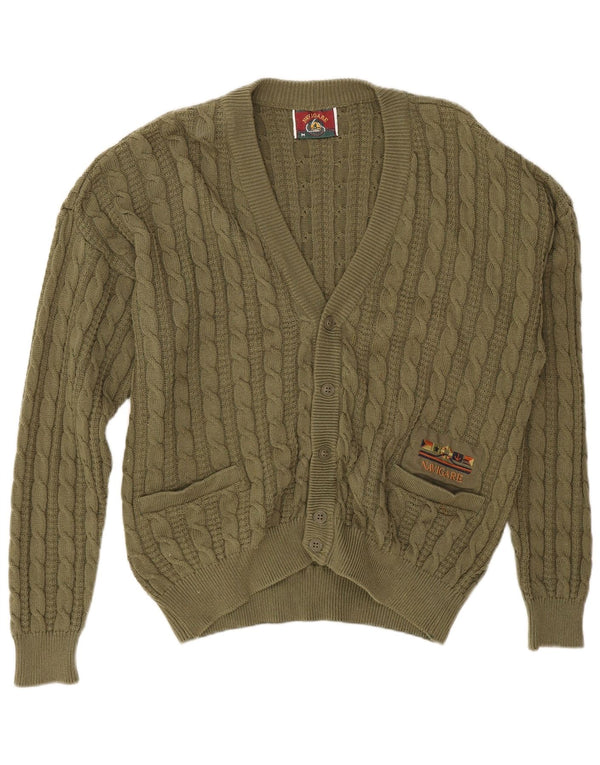 Pulover cardigan pentru bărbați Navigare, kaki mediu