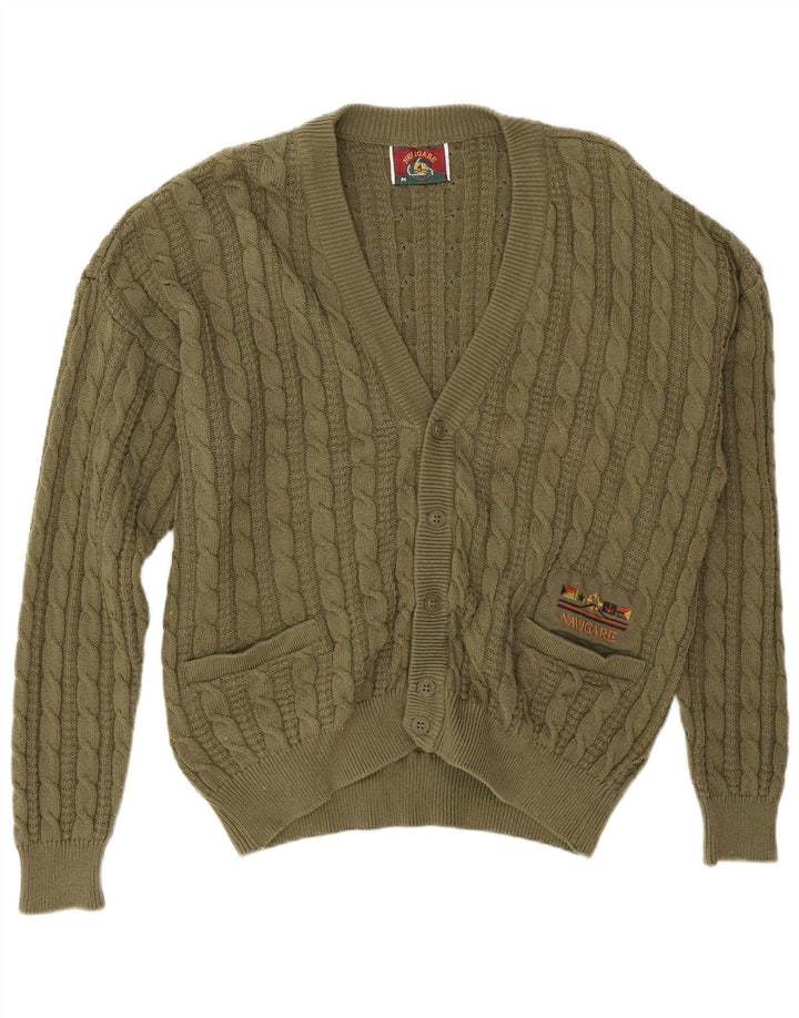 Pulover cardigan pentru bărbați Navigare, kaki mediu