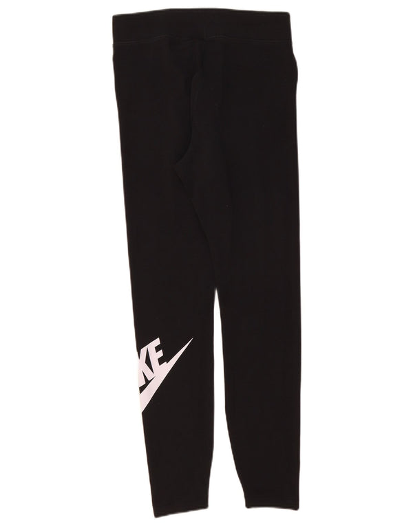 Leggings grafic Nike pentru femei UK 12, bumbac mediu negru