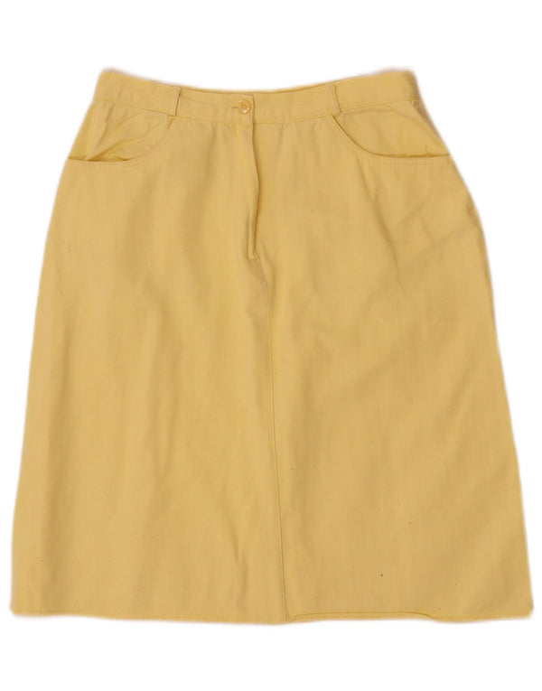 Fustă A-Line pentru femei Caesar cu talie înaltă IT 46 Large W26 Bumbac galben