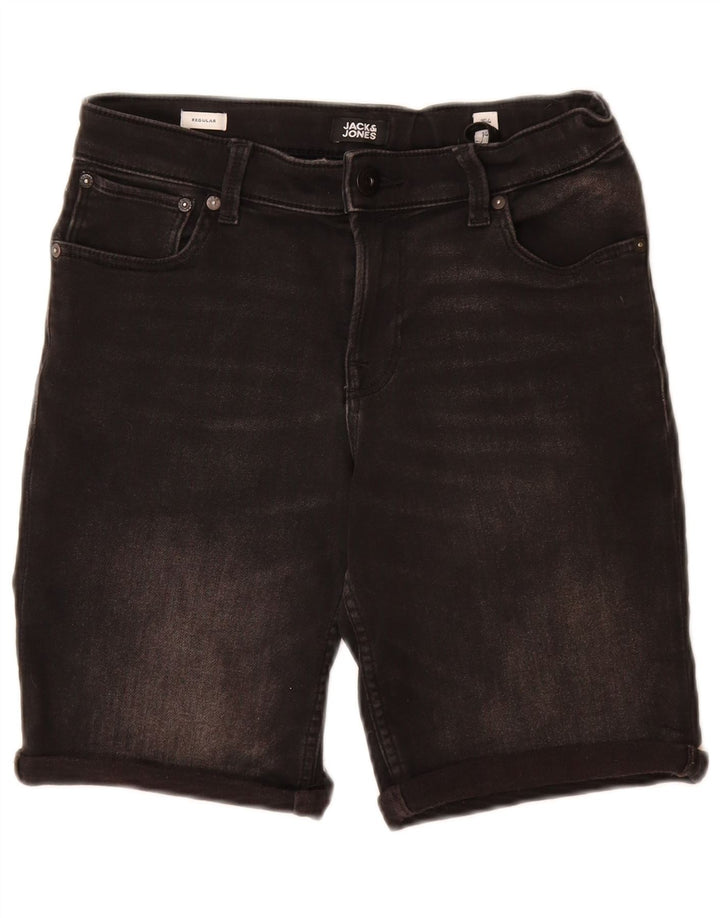 JACK & JONES Pantaloni scurți din denim obișnuiți pentru băieți 13-14 ani W26 bumbac negru
