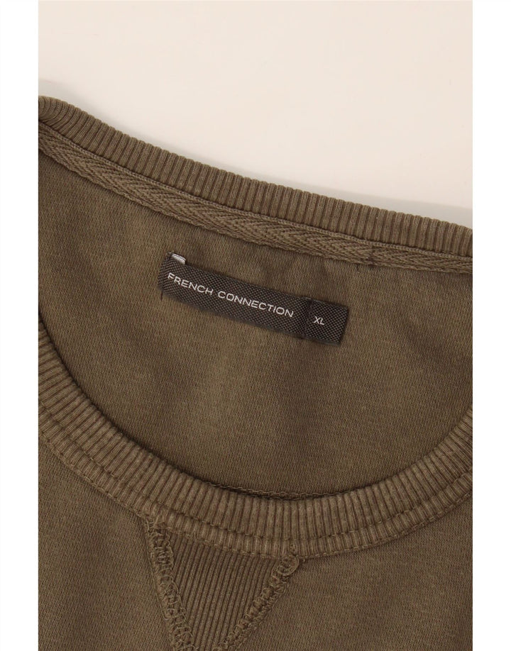 FRENCH CONNECTION Mens Sweatshirt Jumper XL Khaki Cotton Vintage French Connection and Second-Hand French Connection from Messina Hembry 