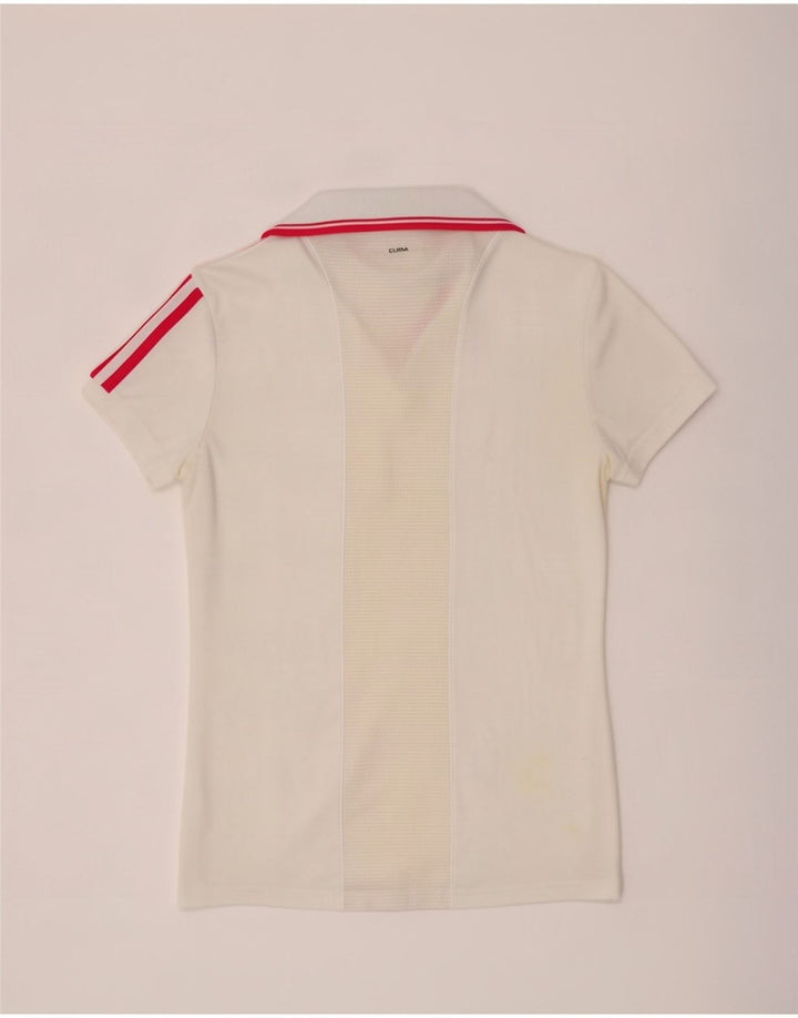 Tricou polo Adidas pentru femei UK 14 Medium White Colorblock Poliester