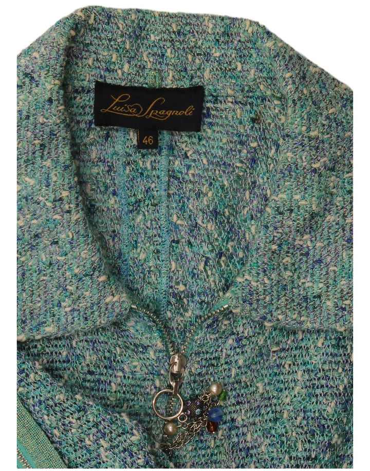 Jachetă cu fermoar complet pentru femei Luisa Spagnoli, IT 46, mare, albastru pete