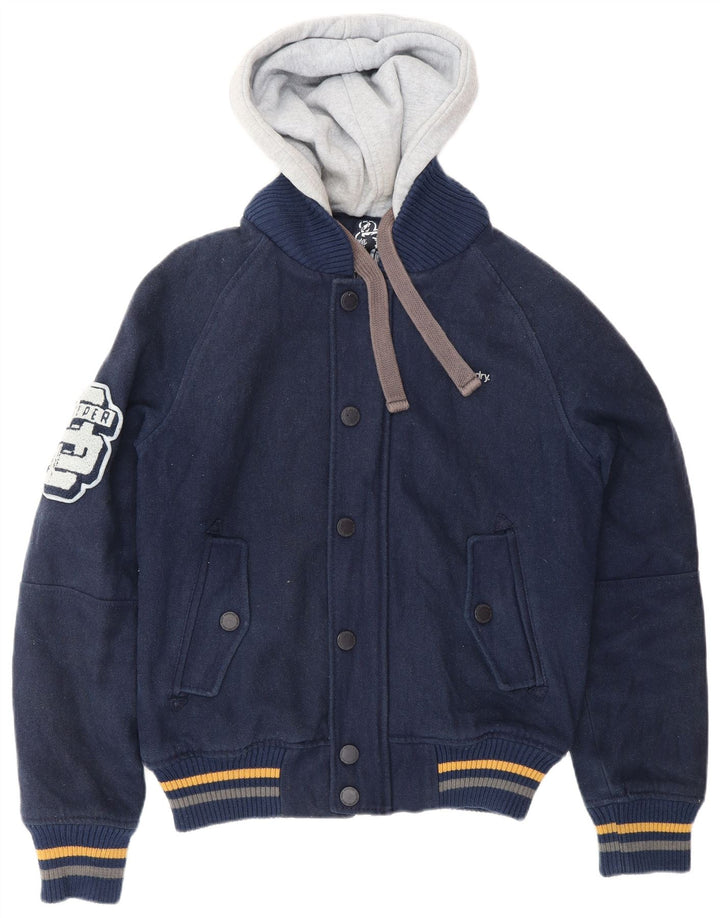 SUPERDRY Jachetă Varsity Grafică pentru bărbați UK 38 Medium Bleumarin Colorblock