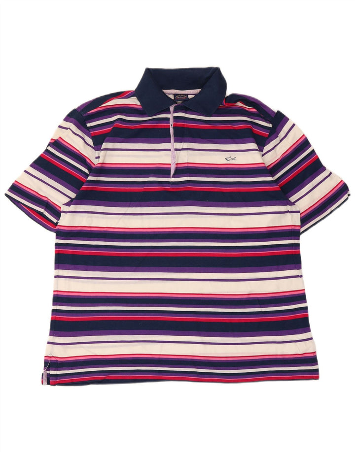 Cămașă polo Paul & Shark pentru bărbați, bumbac cu dungi multicolore