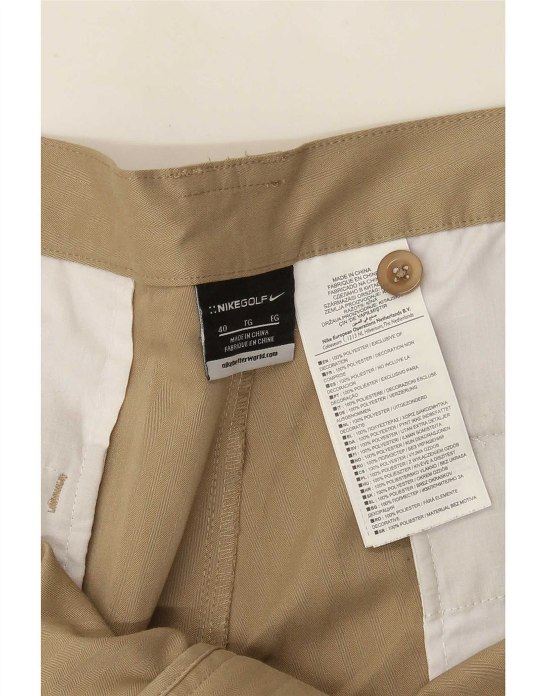 Pantaloni scurți chino pentru bărbați Nike W40 XL poliester bej