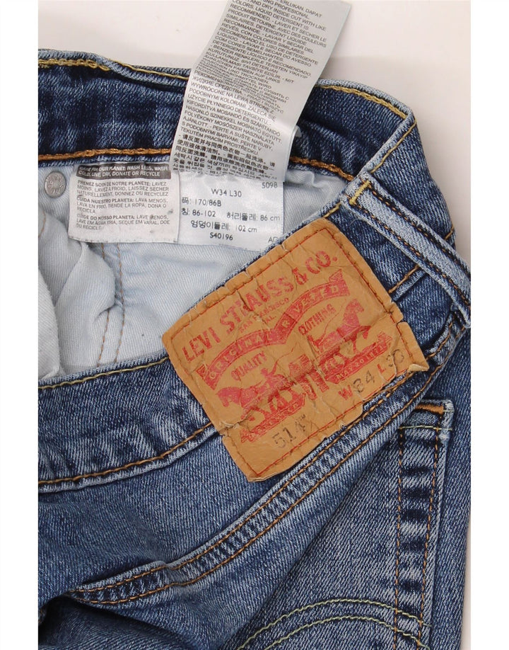 LEVI'S Blugi Distressed Straight 514 pentru bărbați L34 L27 Bumbac albastru