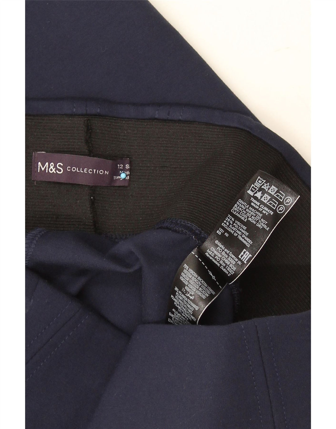 Leggings crop pentru femei Marks & Spencer UK 12 Medium Bluemarin Blue Viscose