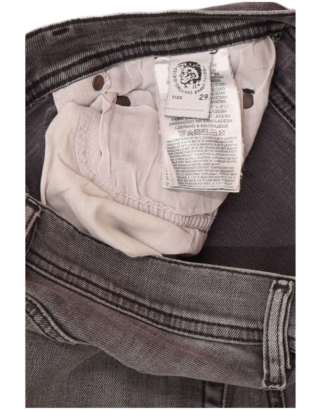 Blugi skinny pentru bărbați DIESEL W29 L30 bumbac gri