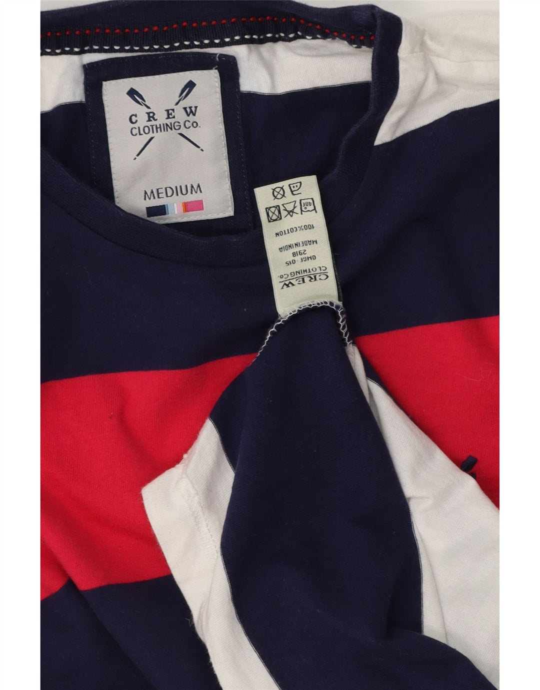 Crew Clothing Tricou Bărbați Top Mediu Multicolor Bumbac cu dungi