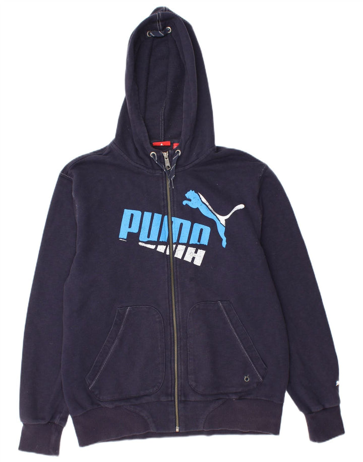 Pulover PUMA Graphic Zip pentru bărbați, mediu bleumarin