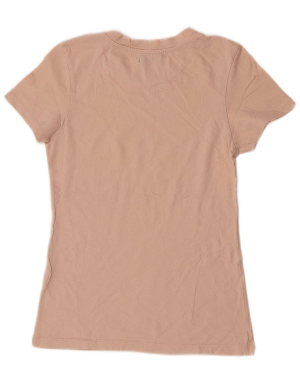 Calvin Klein Jeans Womens T-Shirt Top UK 6 XS Beige