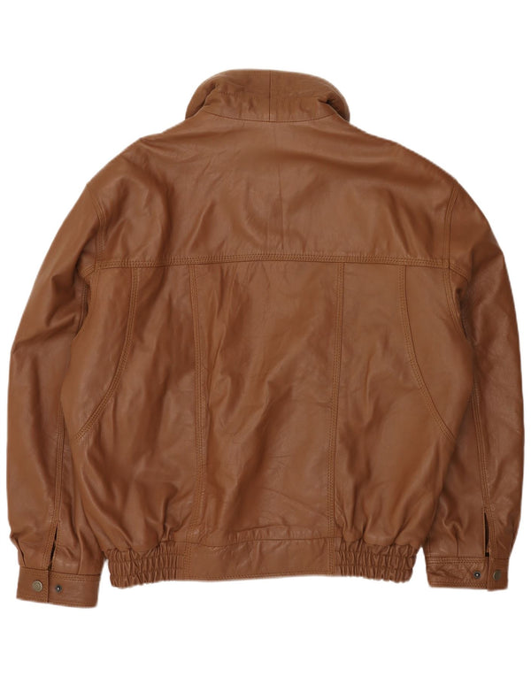 Jachetă de piele pentru bărbați MADDOX UK 42 XL din piele maro