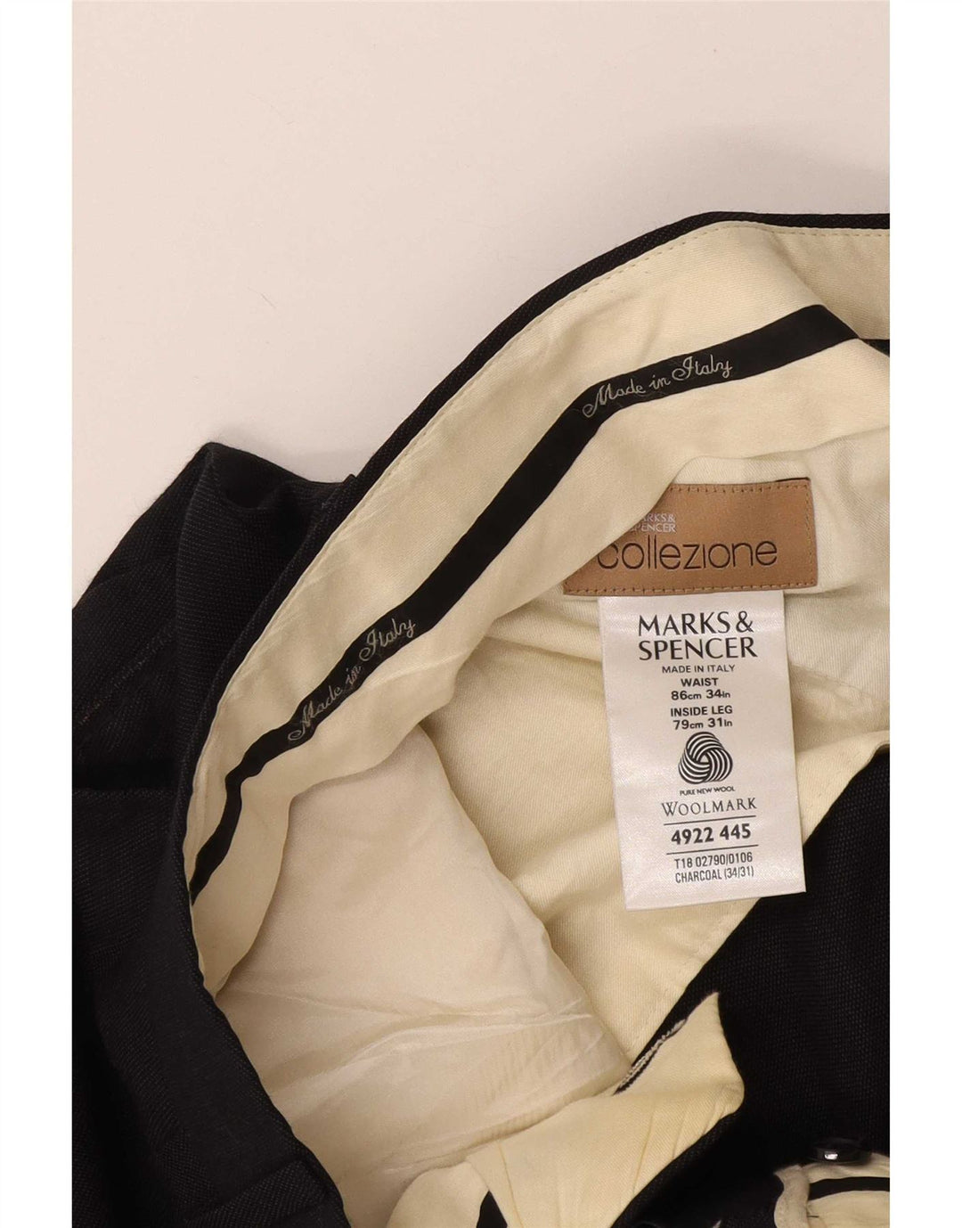 Marks & Spencer Pantaloni de costum pentru bărbați L34 L31 Lână gri