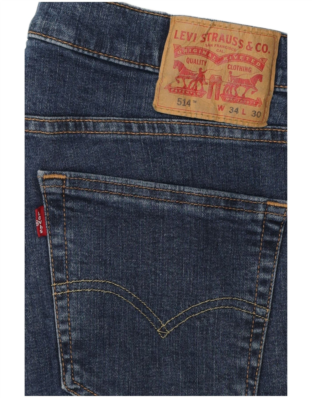 Blugi tăiați pentru bărbați Levi's 514 L34 L24 Bumbac bleumarin