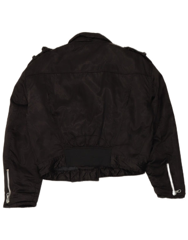 Jachetă de motociclist supradimensionată pentru femei WAMPUM UK 10, nailon mic, negru