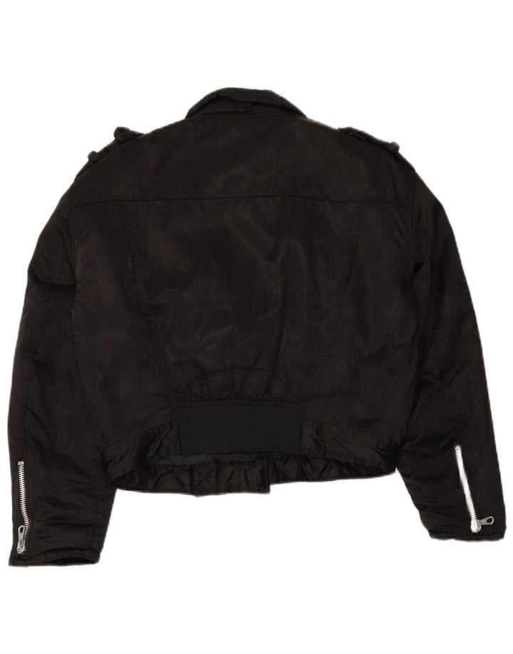 Jachetă de motociclist supradimensionată pentru femei WAMPUM UK 10, nailon mic, negru