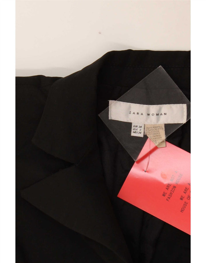 Blazer pentru femei Zara cu 1 nasture EU 34 2XS Poliester negru