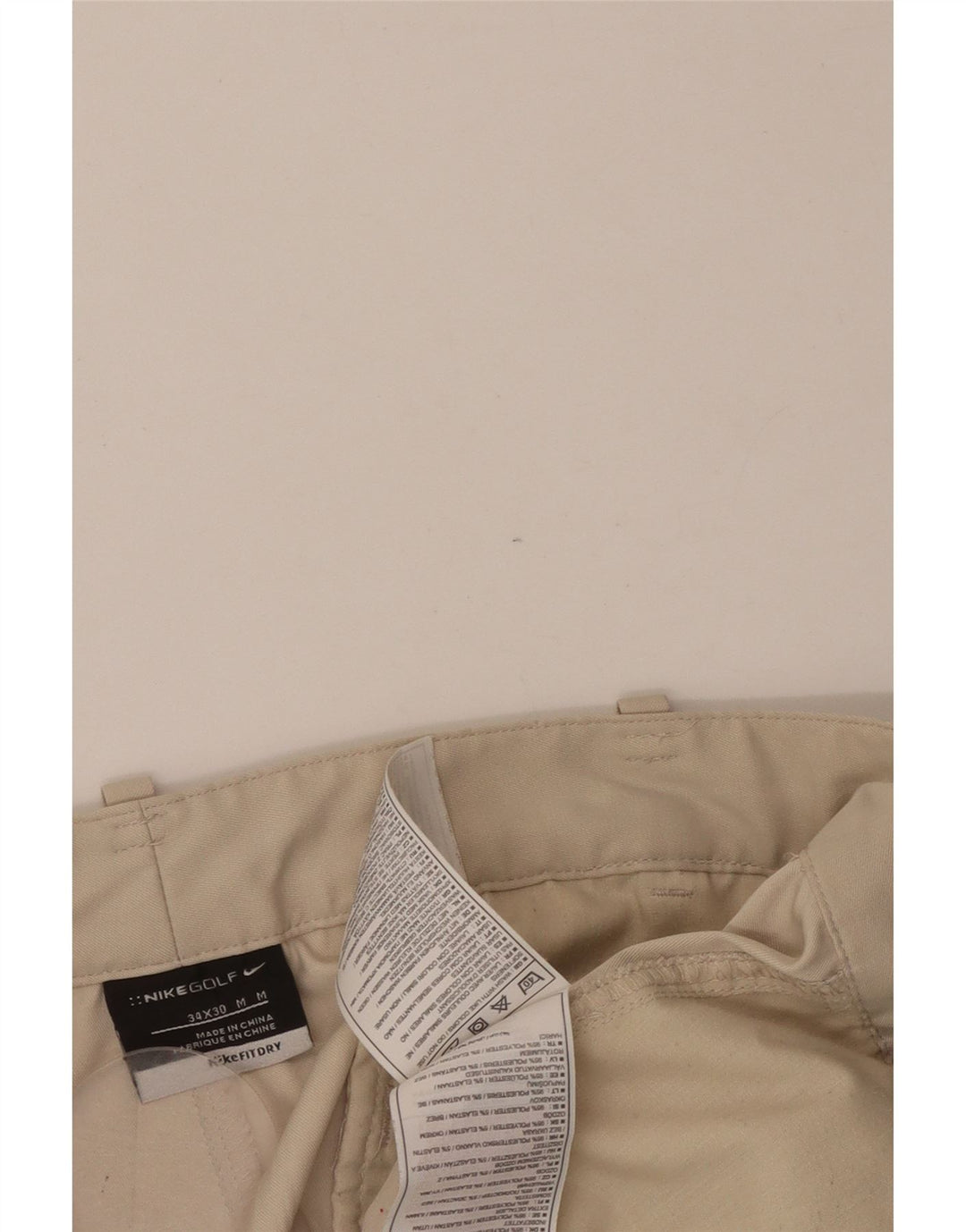 Pantaloni chino drepti pentru bărbați NIKE W34 L30 poliester bej