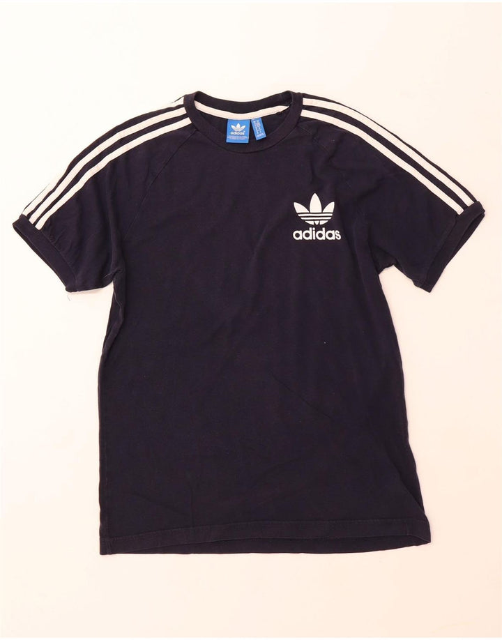 ADIDAS Mens T-Shirt Top Medium Navy Blue Cotton