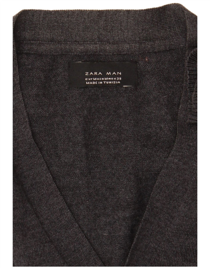 Pulover cardigan pentru bărbați Zara, gri mediu