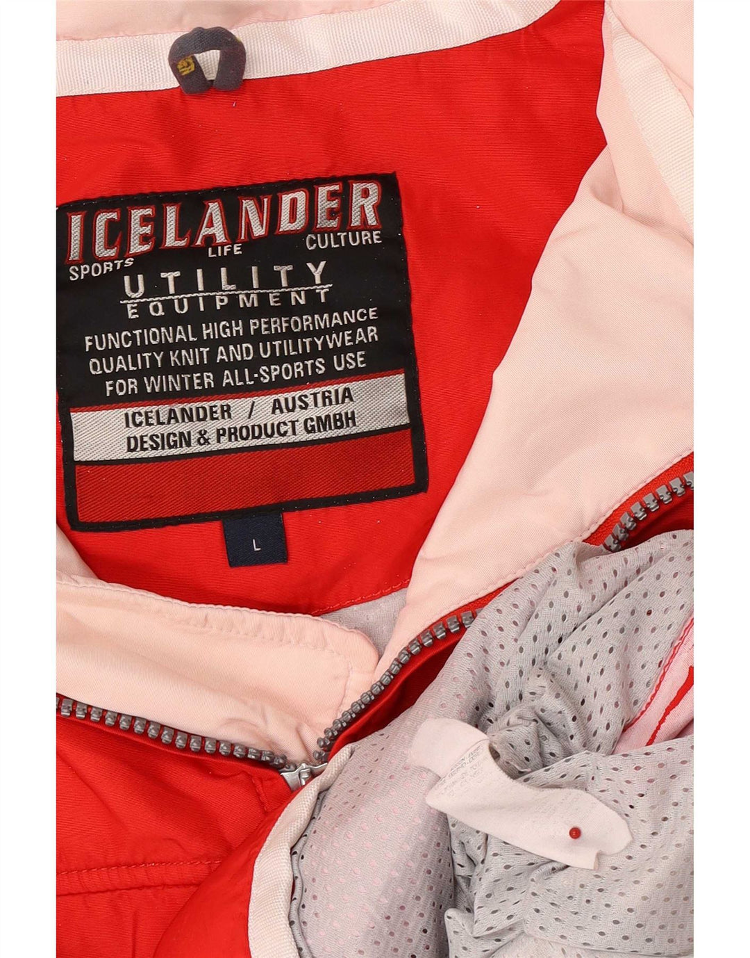 Jachetă Anorak cu glugă pentru bărbați vintage UK 40 Poliamidă roșie mare