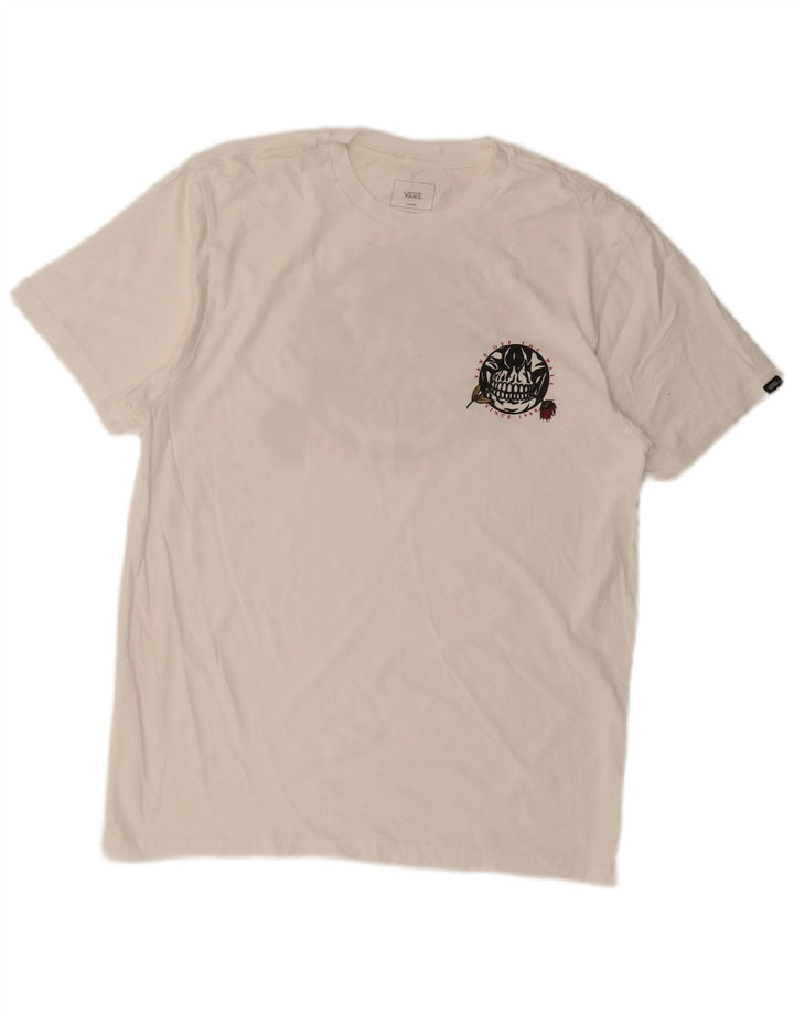 Tricou grafic pentru bărbați VANS Slim Fit Top mare alb