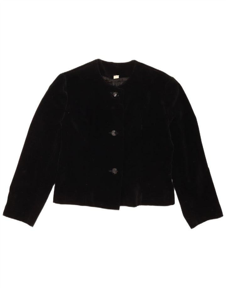 Jachetă vintage pentru femei cu 3 nasturi IT 44 bumbac mediu negru