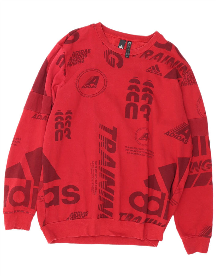 Hanorac grafic pentru bărbați Adidas Jumper XL bumbac roșu