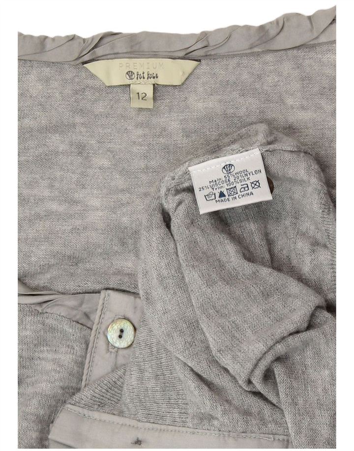 Pulover cardigan pentru femei Fat Face UK 12 Lână gri mediu
