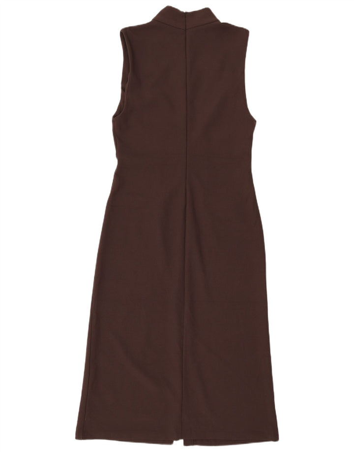 Rochie Maxi fără mâneci pentru femei Zara UK 12 Poliester maro mediu