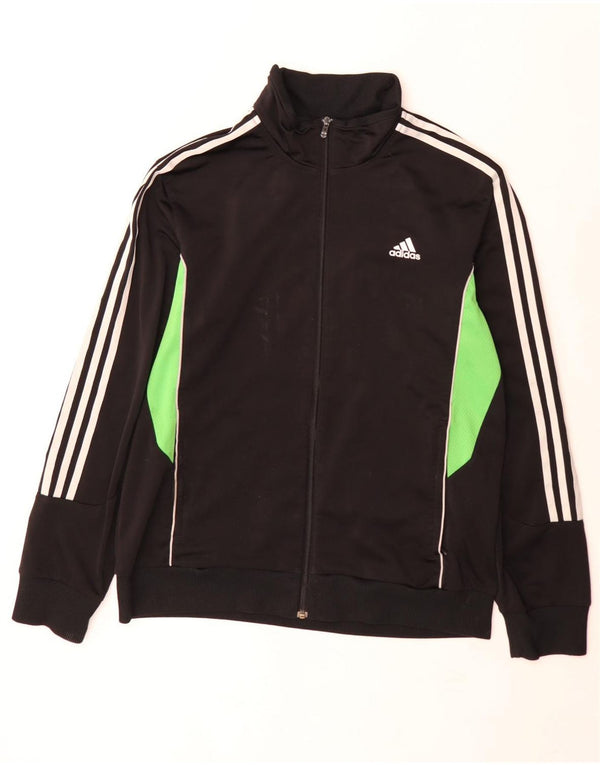 Adidas Mens Tracksuit Top Jacket UK 42/44 Large Black Colourblock Polyester