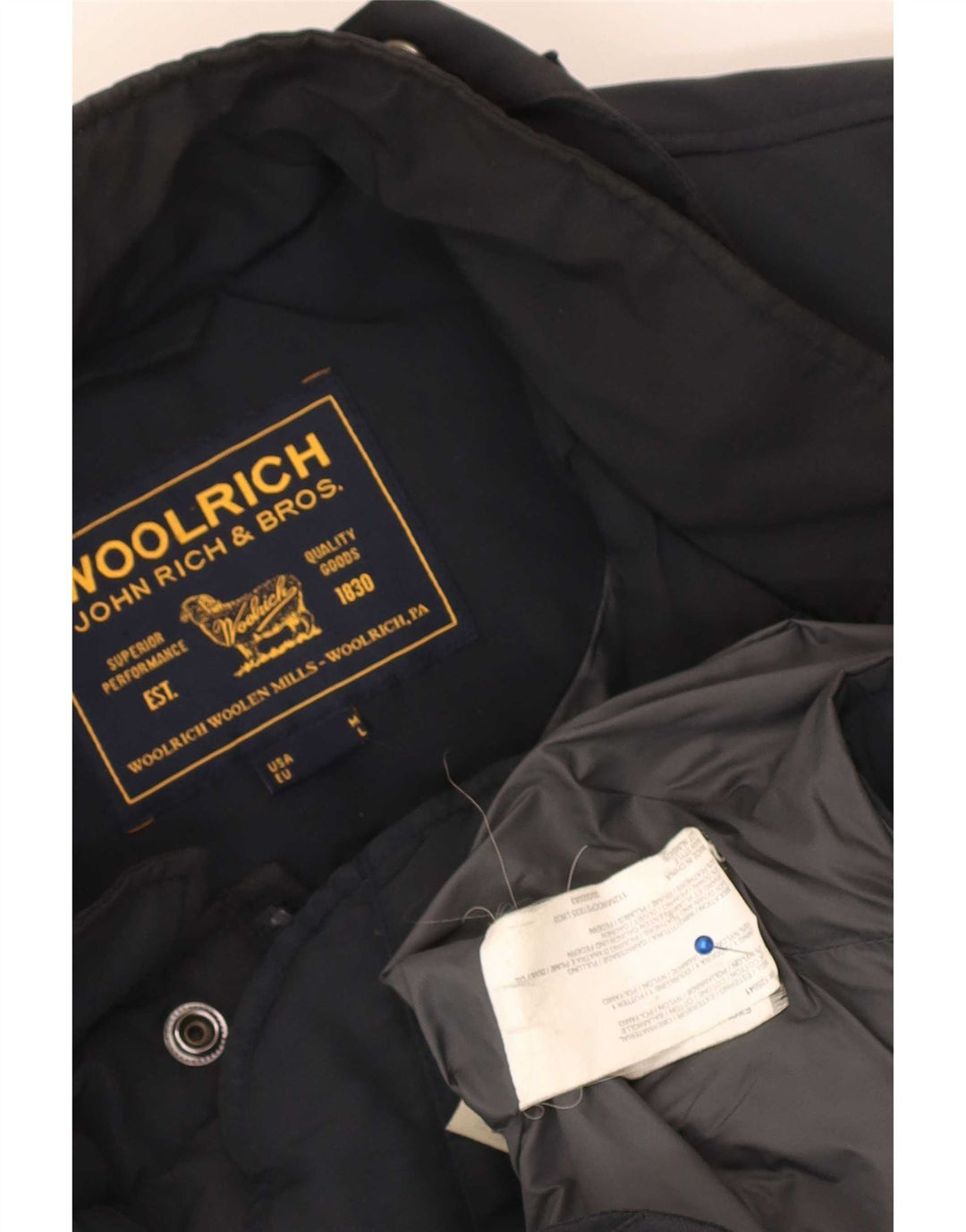 Jachetă căptușită pentru bărbați Woolrich UK 38 Medium Bluemarin Bumbac