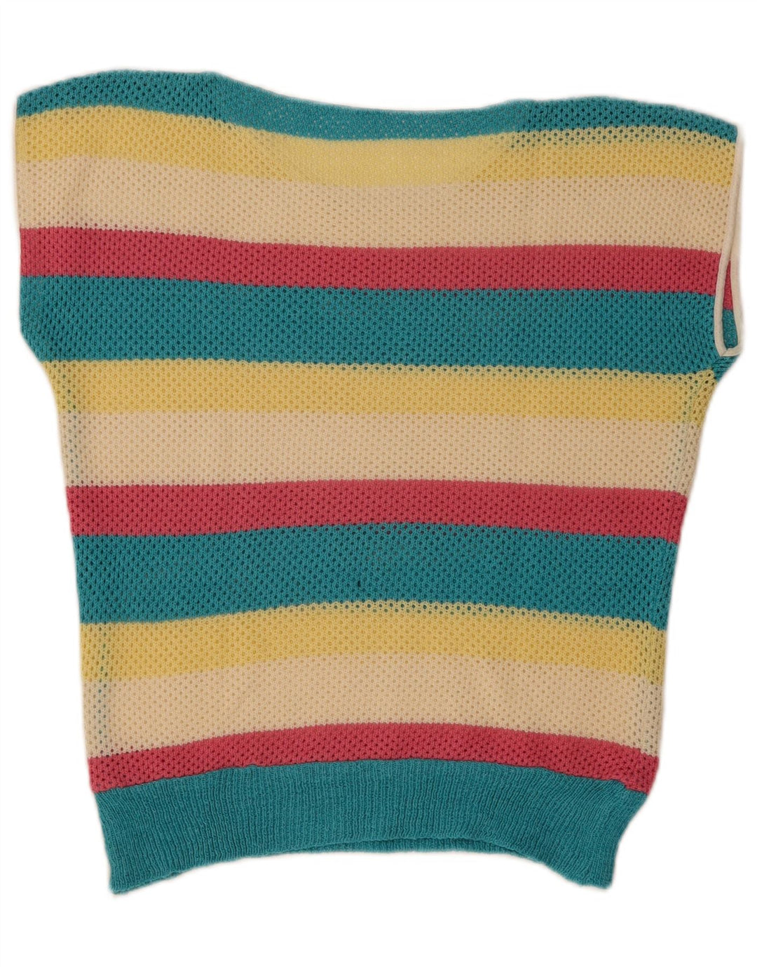 Vintage Womens Vest Tank Top UK 12 Medium Multicolore Dungi