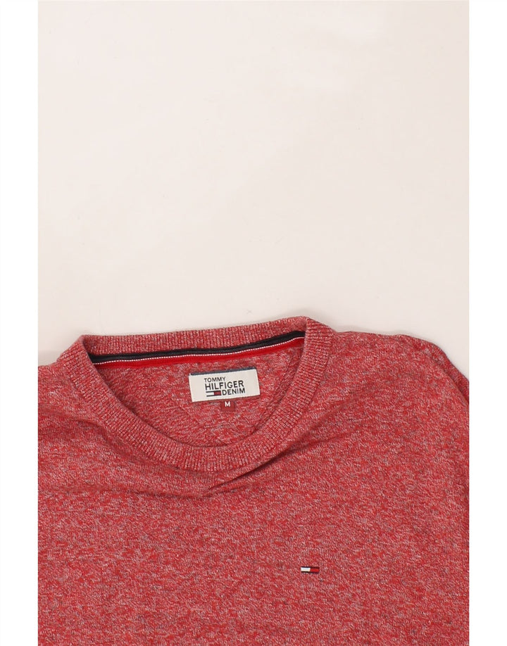 TOMMY HILFIGER Mens Boat Neck Jumper Sweater Medium Red Vintage Tommy Hilfiger and Second-Hand Tommy Hilfiger from Messina Hembry 