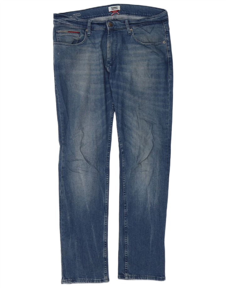 Tommy Hilfiger Mens Straight Jeans W34 L32 Blue Cotton