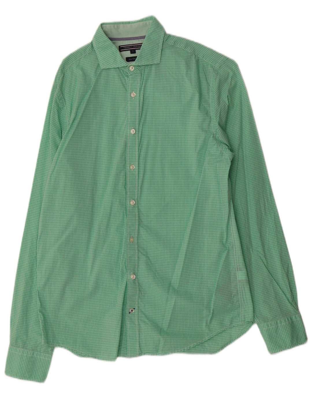 Cămașă Tommy Hilfiger pentru bărbați, bumbac, verde