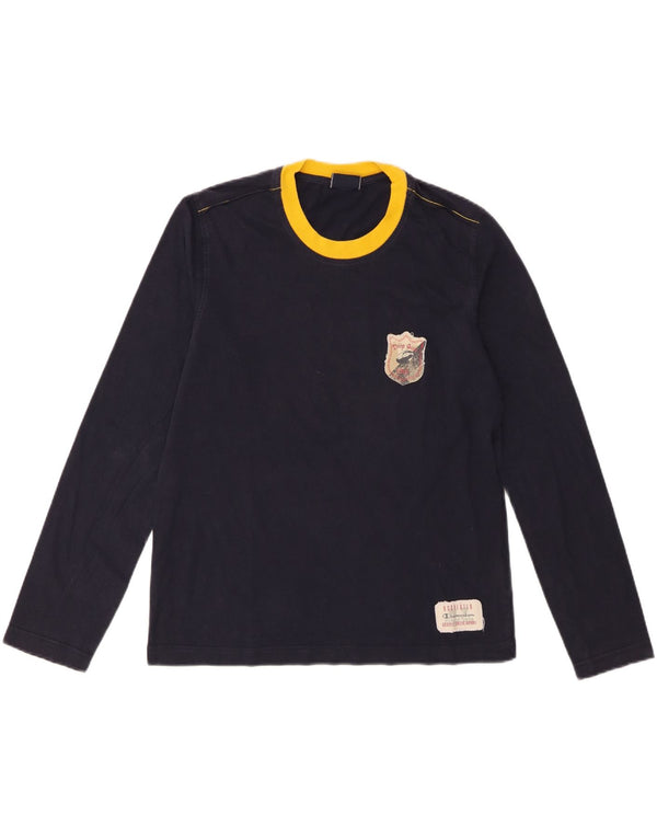 Top cu grafică musculară pentru bărbați Champion cu mânecă lungă, mediu, bleumarin, color block