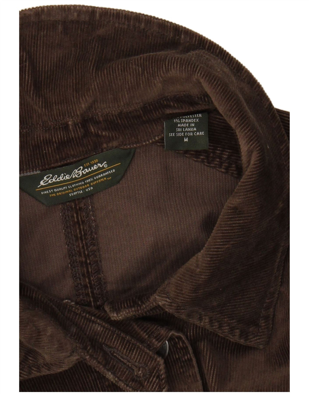 EDDIE BAUER Jachetă din velur pentru femei UK 12, bumbac maro mediu