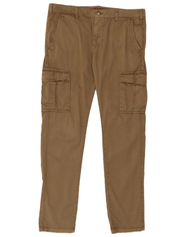 Pantaloni cargo drepti pentru femei Napapijri L34 L34 bumbac kaki