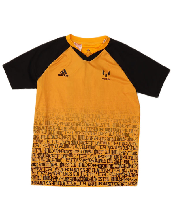 Tricou grafic Adidas pentru băieți MESSI Top 11-12 ani Sport poliester galben