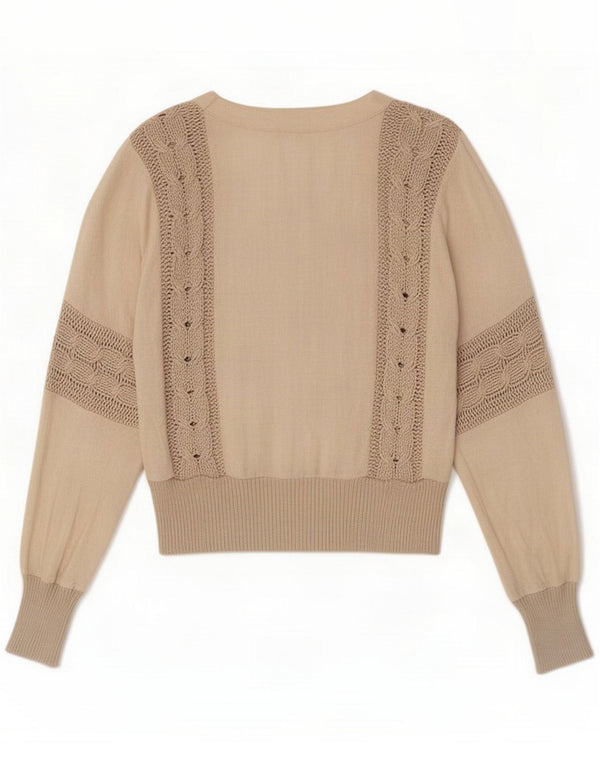 Bluză cămașă de epocă pentru femei IT 44 Medium Beige In