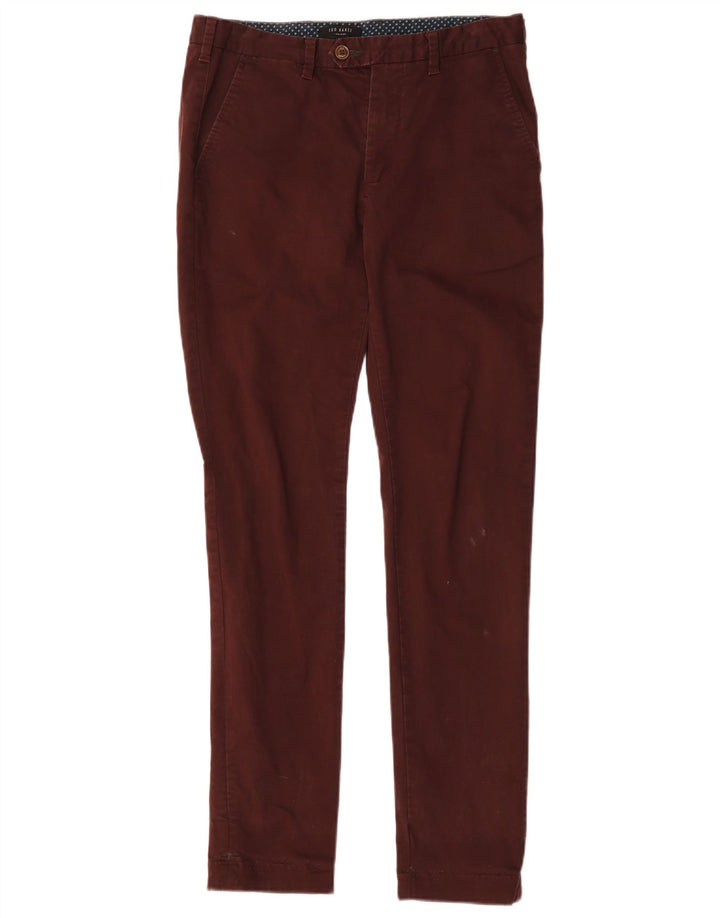 Pantaloni de costum pentru bărbați Ted Baker, slim, L30 L31, bumbac maro