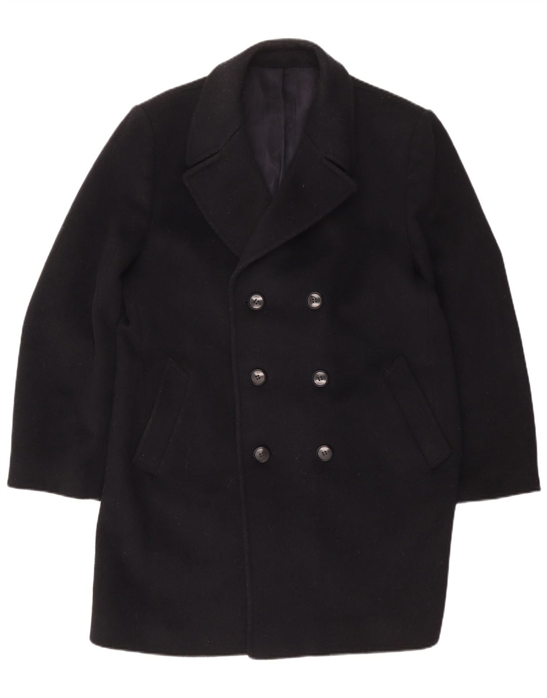 VINTAGE Palton dublu pentru bărbați UK 42 XL Lână bleumarin