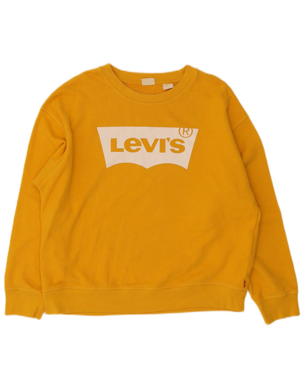 Levi's Pulover cu grafic pentru femei UK 16 Mare Bumbac galben